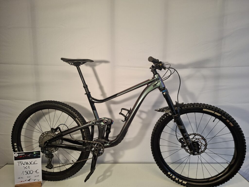 Giant Trance X 29 1 vollgefedertes Mountainbike, 1500 €, vor weißem Hintergrund.