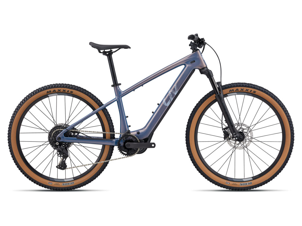 Fahrrad „Giant Fathom E+ 29 2“ mit hellbraunen Reifen, Scheibenbremsen und einem Mittelmotor.